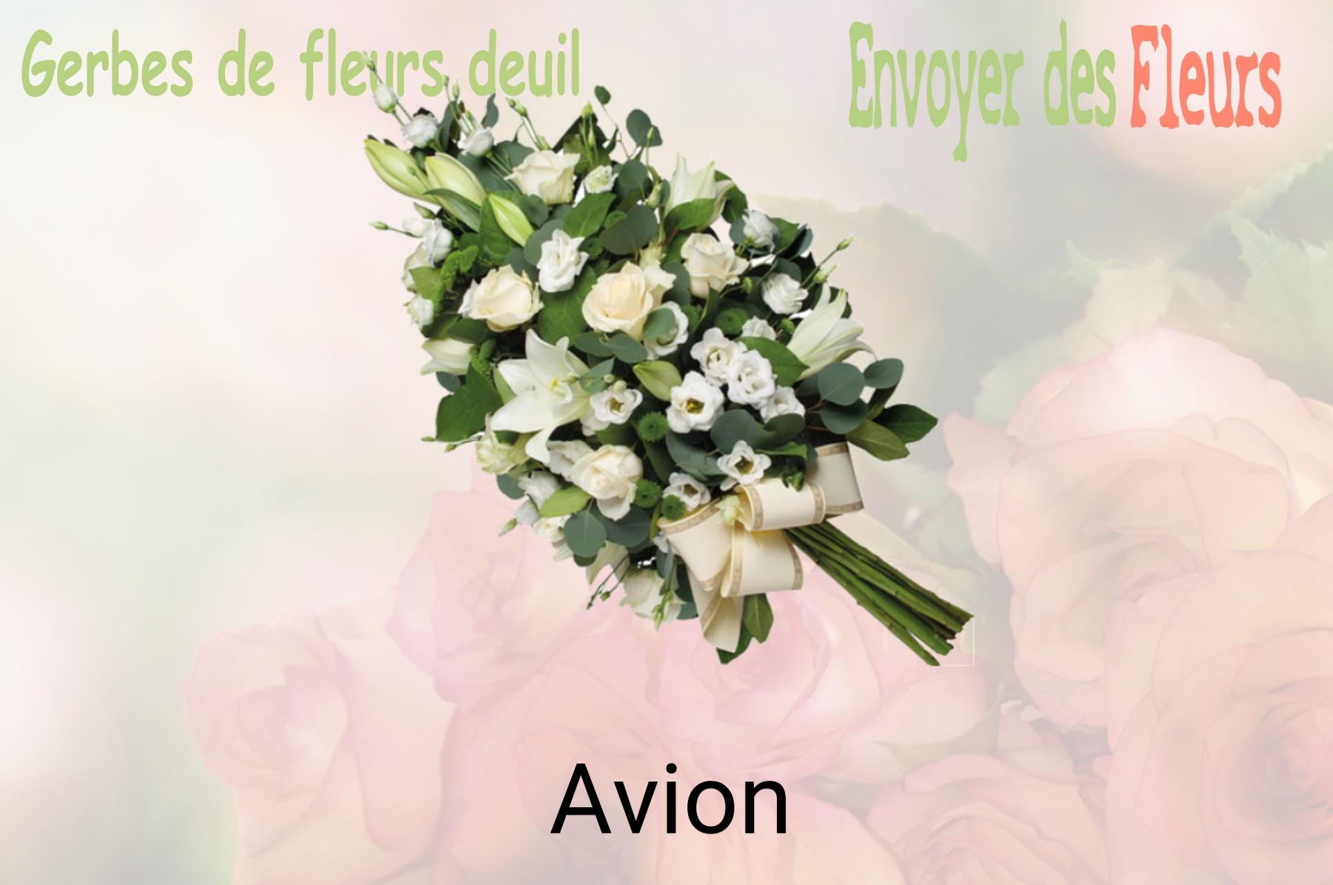 Gerbe de fleurs de deuil livrée à Avion